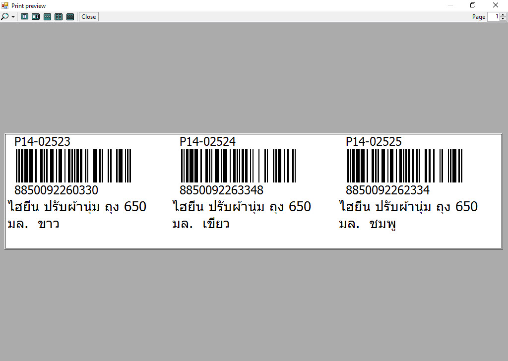 หน้าจอ SeaBarcode 6